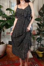 Load image into Gallery viewer, Vintage 2000s Black &amp; White Polka Dot Ruffle Midi Dress
