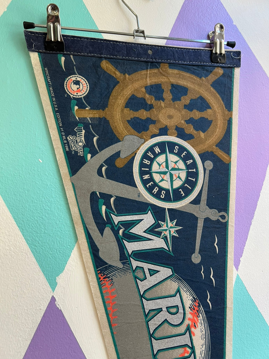 Vintage 1990s Seattle Mariners Pennant