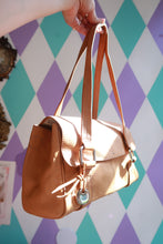 Load image into Gallery viewer, Vintage tan leather shoulder bag by Elektra Vintage, minimalist satchel purse with clean design and sturdy strap.
