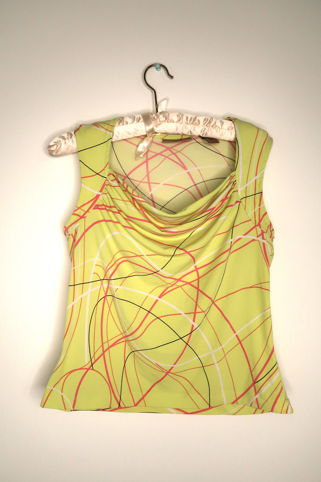 2000s Vintage Abstract Cowl Neck Top