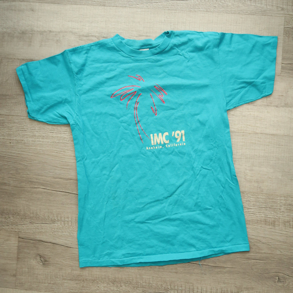 1991 Vintage IMC 91 Palm Tree Graphic Tee - Elektra Vintage