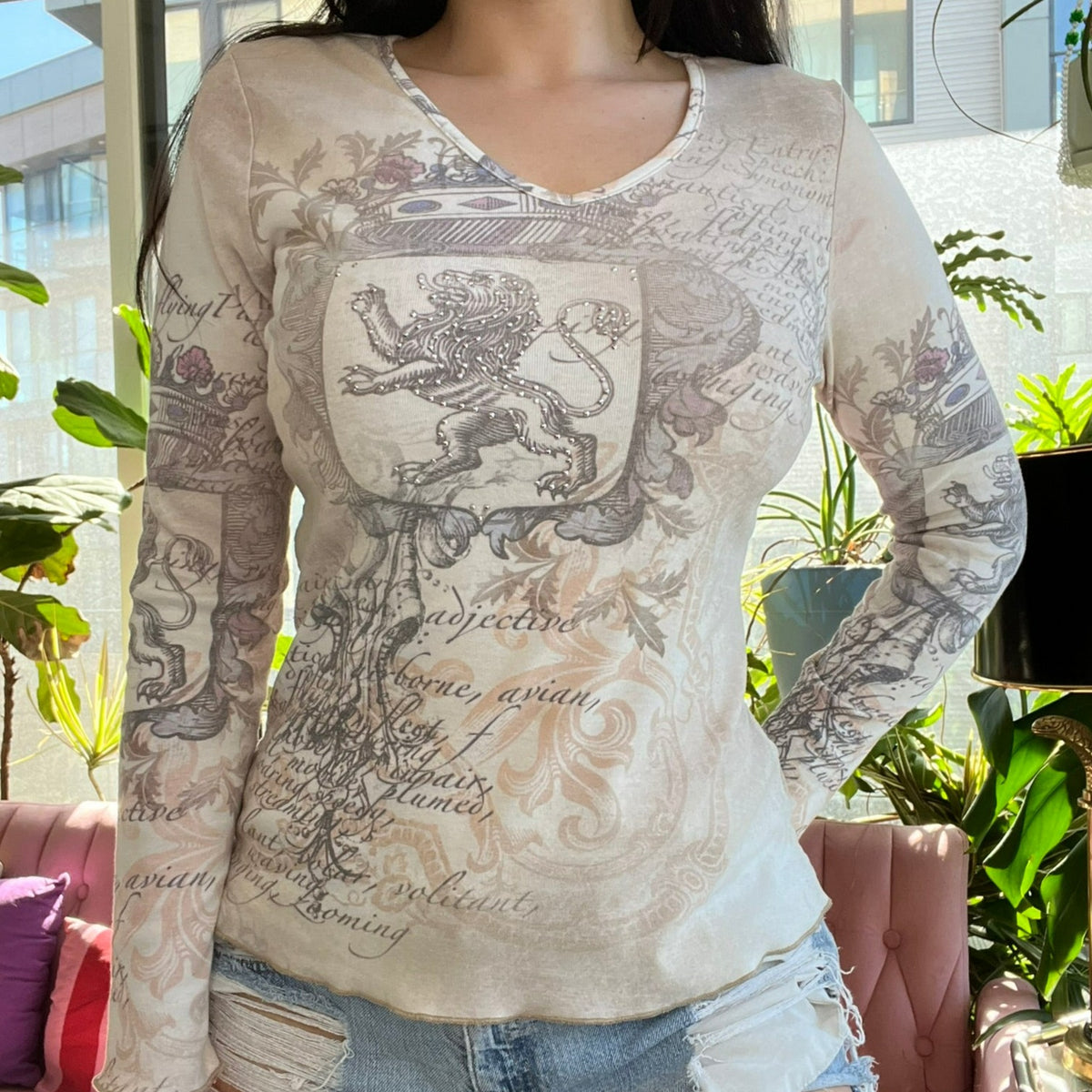 Y2K Vintage Tattoo Graphic Longsleeve Tee - Elektra Vintage
