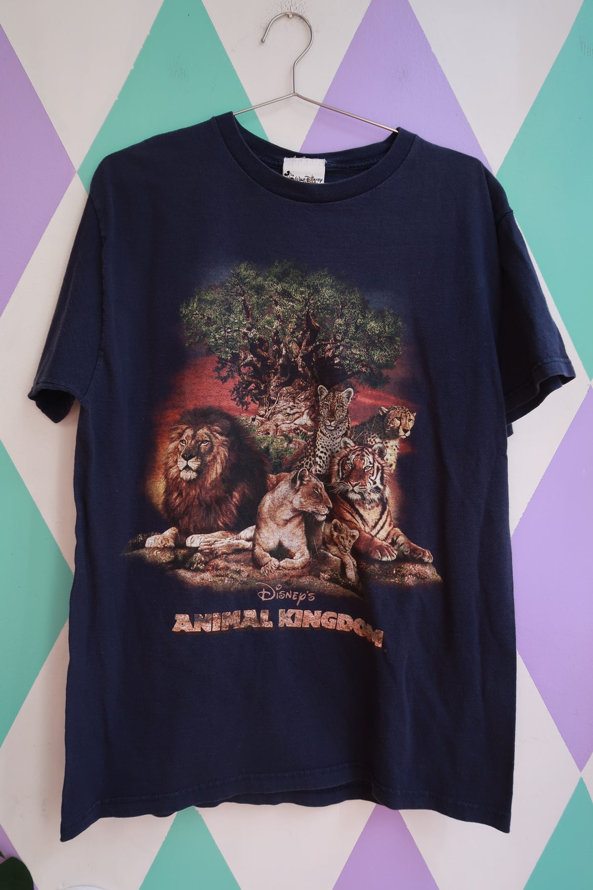 Vintage 90s Disney Animal Kingdom Navy Blue Graphic T-Shirt