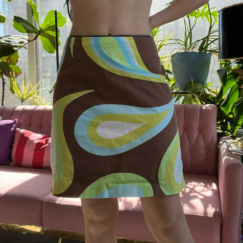 2000s Vintage Paisley Knee Length Skirt - Elektra Vintage