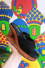 Load image into Gallery viewer, Vintage Carved Wooden Platform Wedge Sandals
