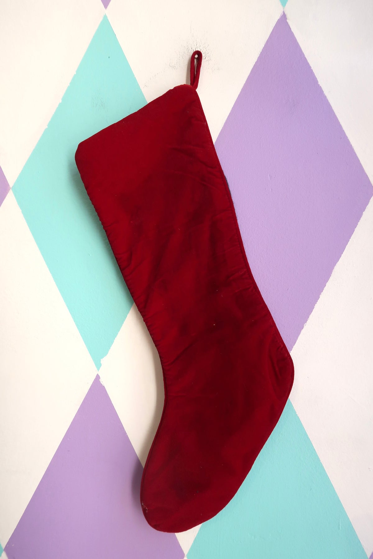 Vintage Needlepoint Santa Christmas Stocking