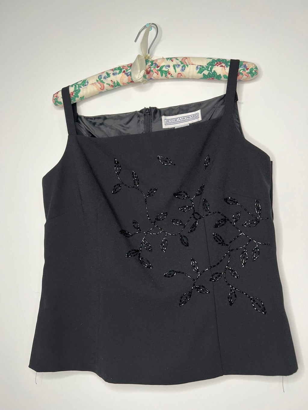 Vintage Jessica Howard beaded bodice top for women, featuring intricate beadwork and a classic 90s style from Elektra Vintage.