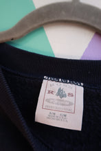 Load image into Gallery viewer, Vintage 90s Celestial Sun Moon Graphic Crewneck Sweatshirt Navy Blue
