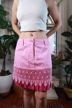 Load image into Gallery viewer, Vintage Pink Crochet Lace Ruffle Hem Skirt
