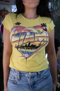 Vintage 2000s Yellow Miami Airbrush graphic Tee