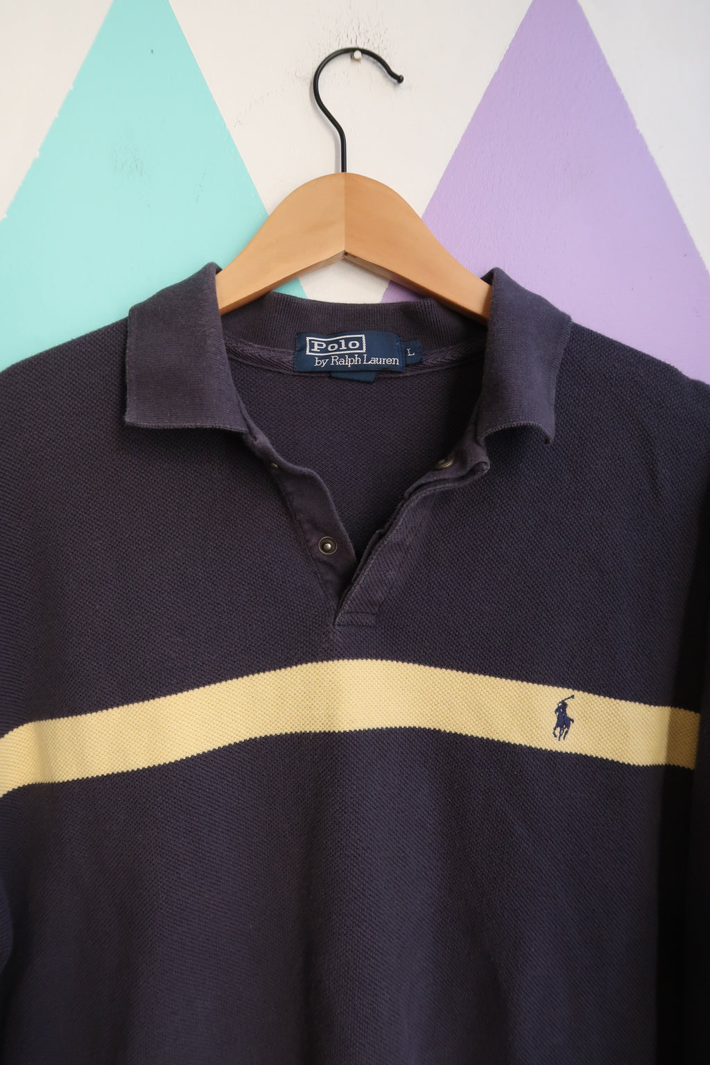 Vintage Ralph Lauren Polo Shirt – Classic Long Sleeve Stripe