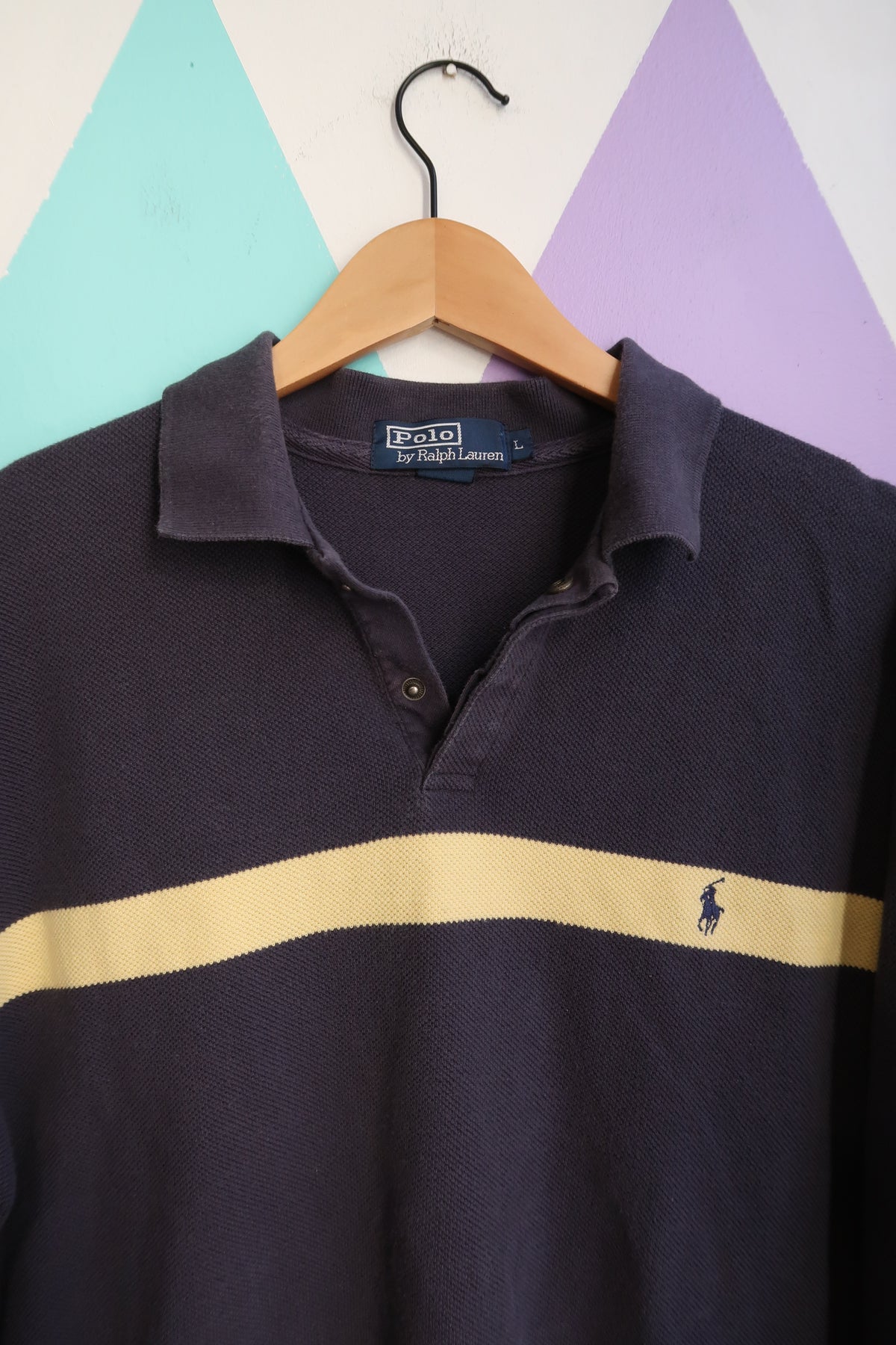 Vintage Ralph Lauren Polo Shirt – Classic Long Sleeve Stripe