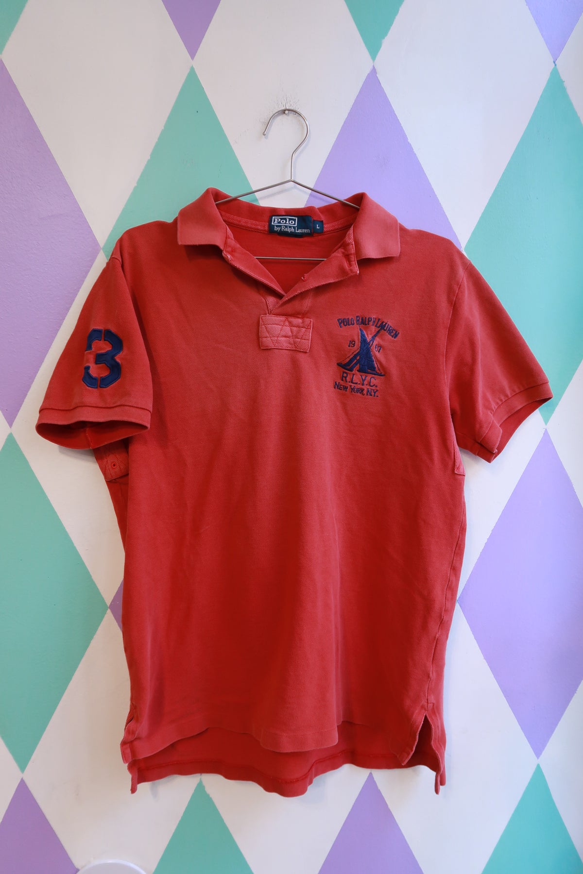 Vintage Polo Ralph Lauren Yacht Club Embroidered Polo Shirt