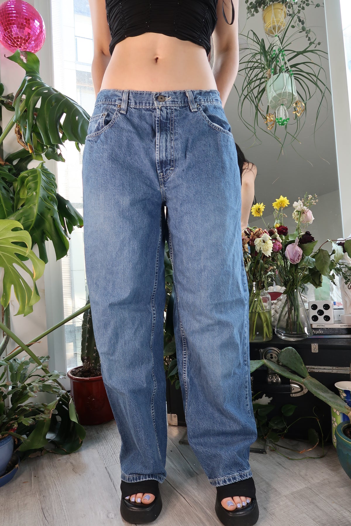 Vintage American Eagle Baggy Denim Jeans – Y2K Low-Rise Denim