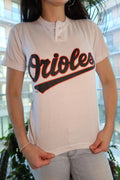 Vintage white Orioles Henley Tee