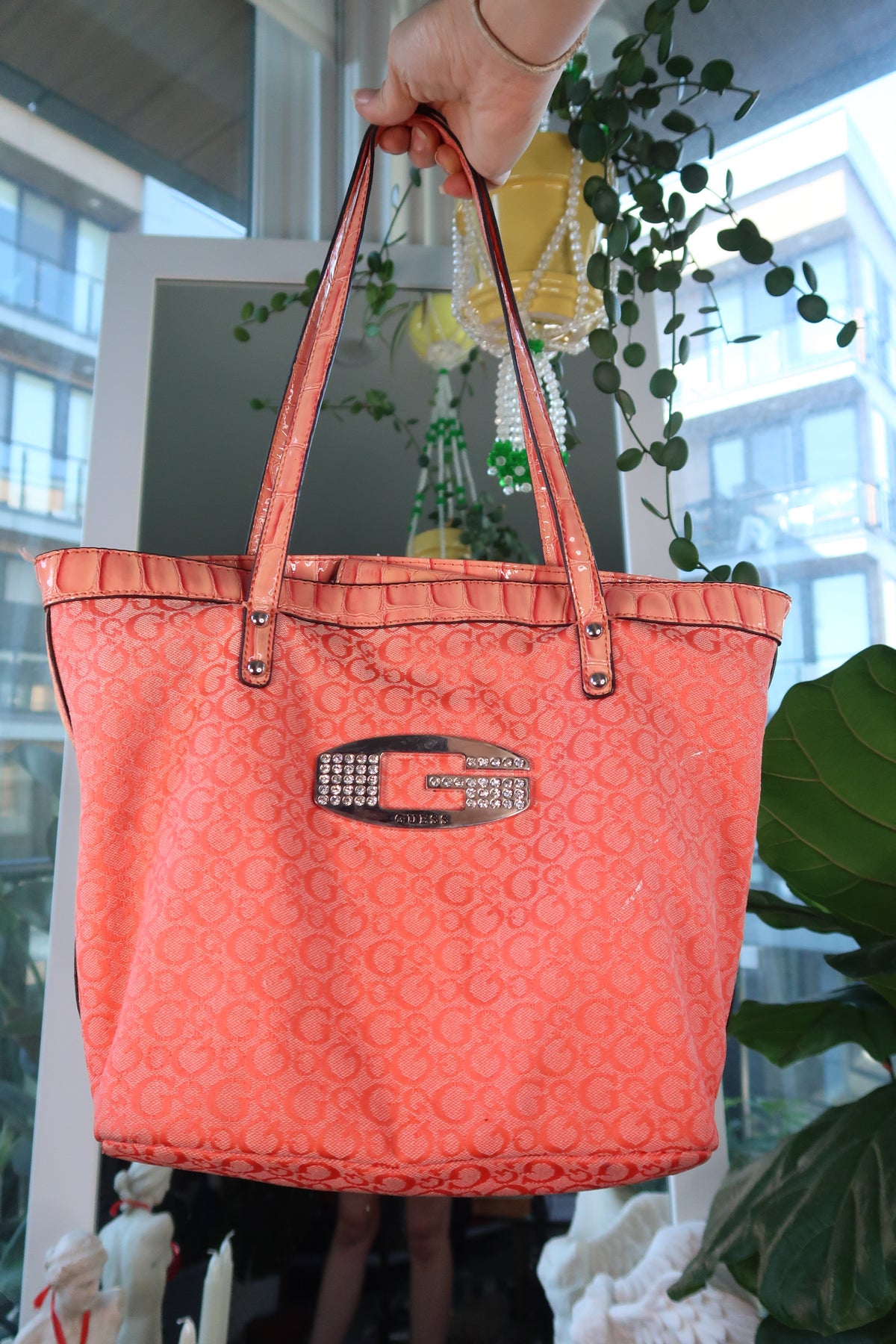 Vintage 2000s Guess Monogram Tote Bag