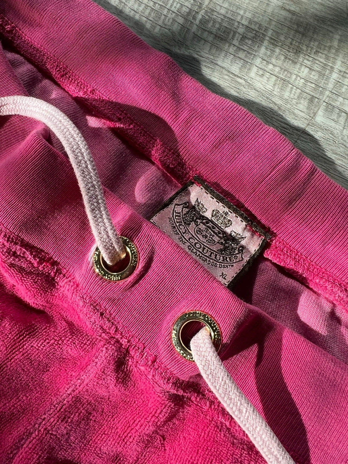 Vintage Juicy Couture Pink Ombré Velour Drawstring Pants