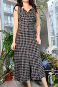 Vintage 90s Plaid Button Down Dress by Laura Ashley