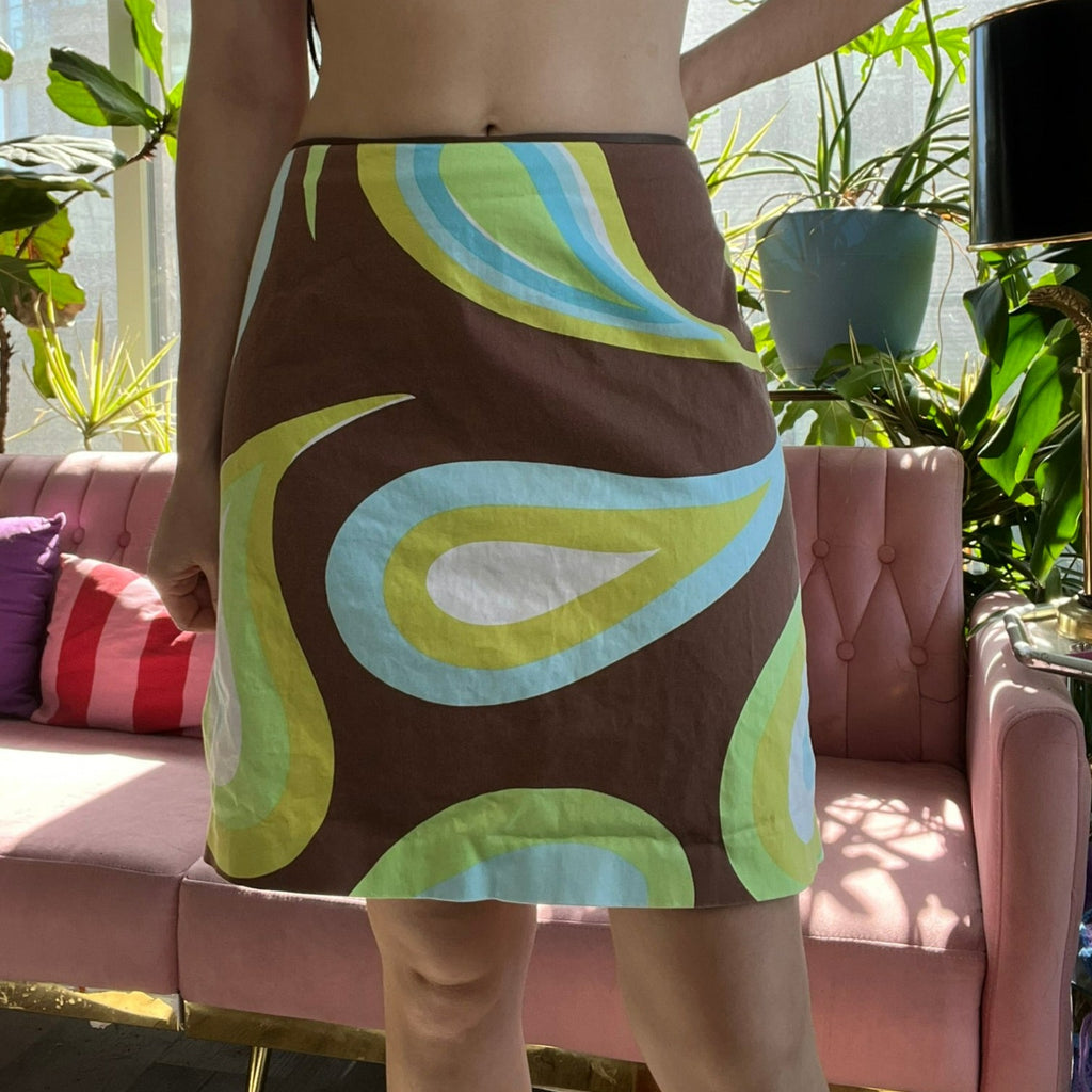 2000s Vintage Paisley Knee Length Skirt - Elektra Vintage