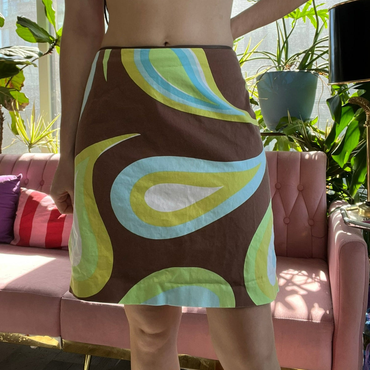 2000s Vintage Paisley Knee Length Skirt - Elektra Vintage