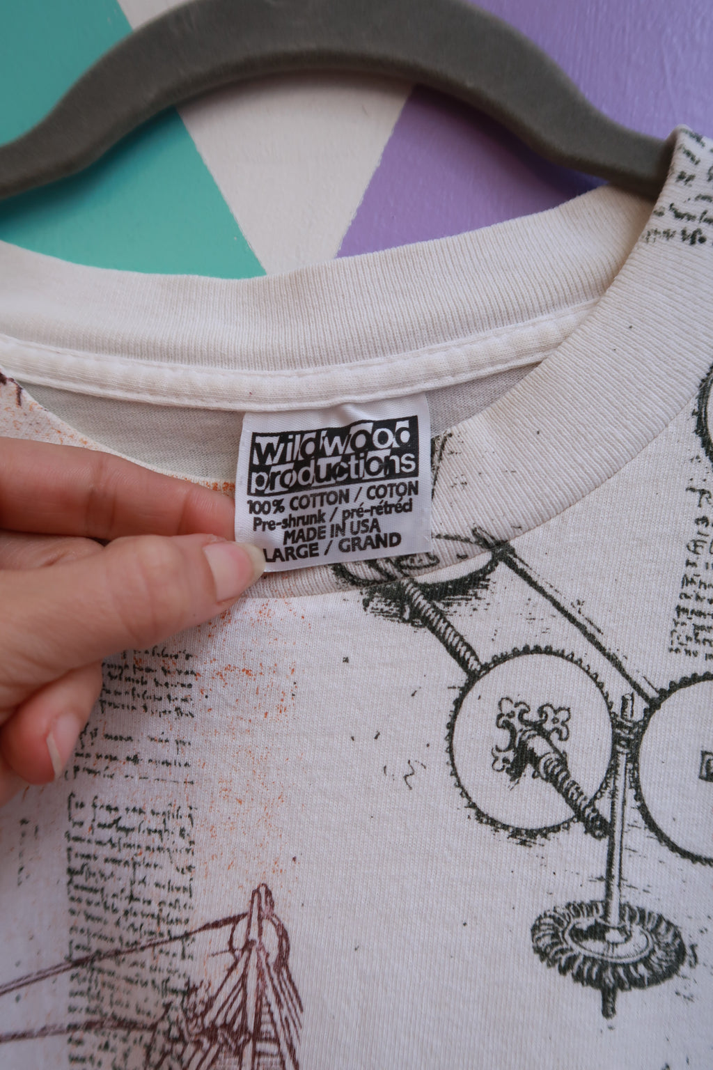 Vintage Leonardo da Vinci All Over Print Graphic T-Shirt