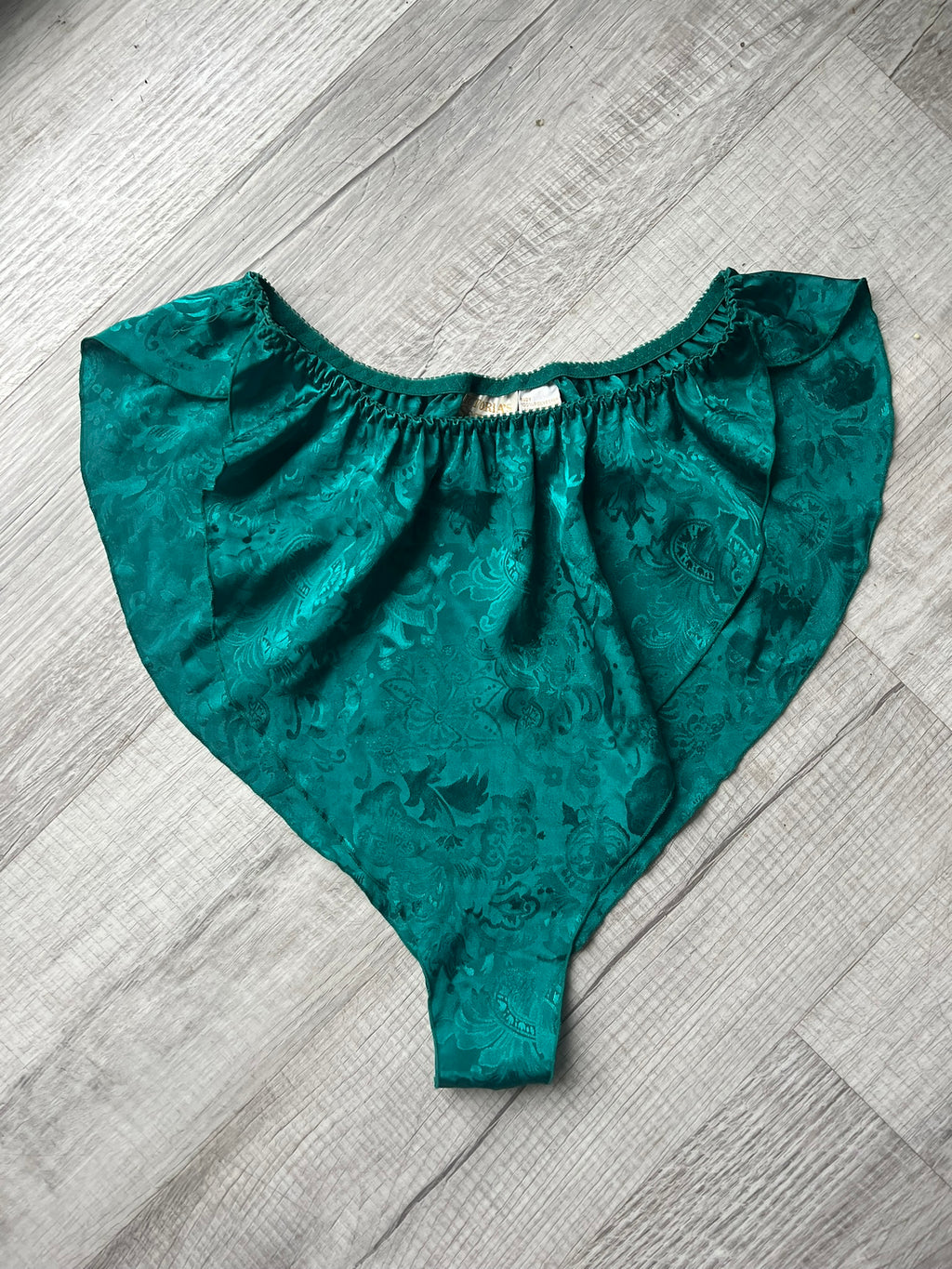 Vintage Gold Label Victoria's Secret Green Satin Shorts - Elektra Vintage