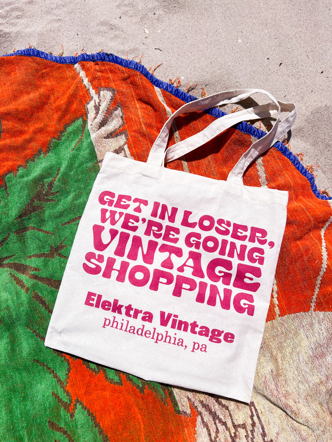 Get In Loser, We're Going Vintage Shopping Tote Bag