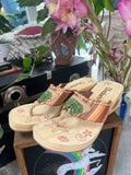 Vintage Y2K Sketchers beaded wedges by Elektra Vintage featuring colorful beaded straps and chunky wedge heels.