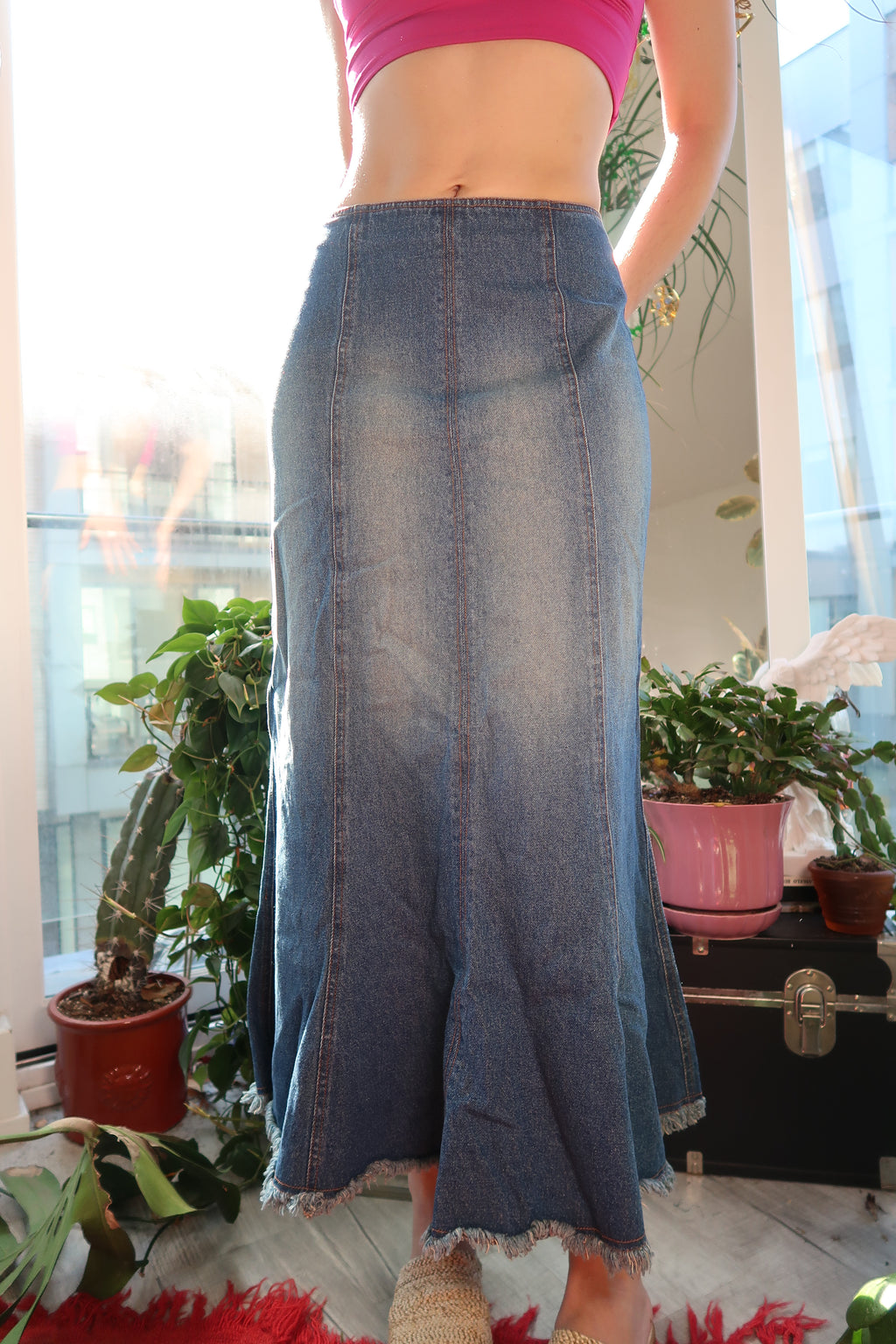Vintage 2000s Denim Maxi Skirt