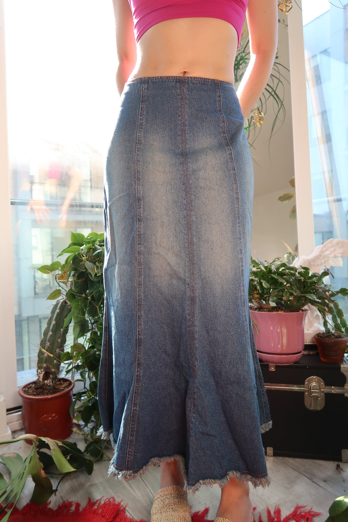 Vintage 2000s Denim Maxi Skirt