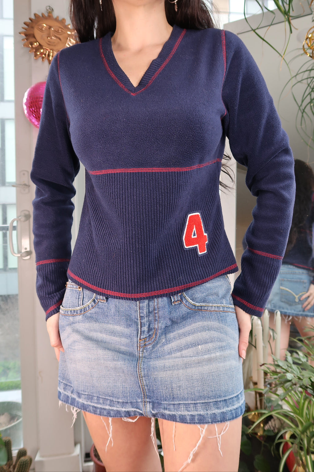 Vintage 2000s Navy Blue Fleece Pull Over