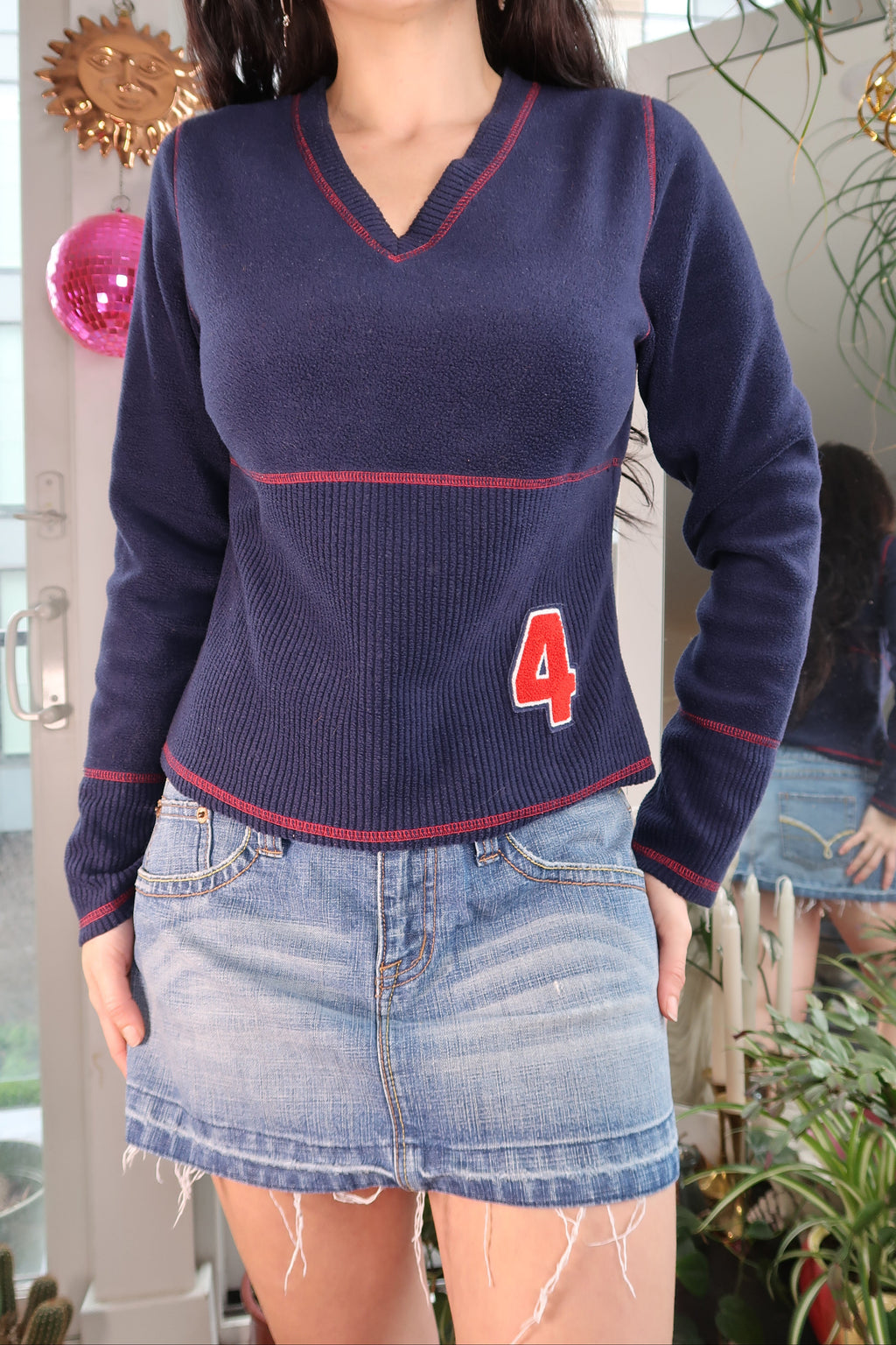 Vintage 2000s Navy Blue Fleece Pull Over