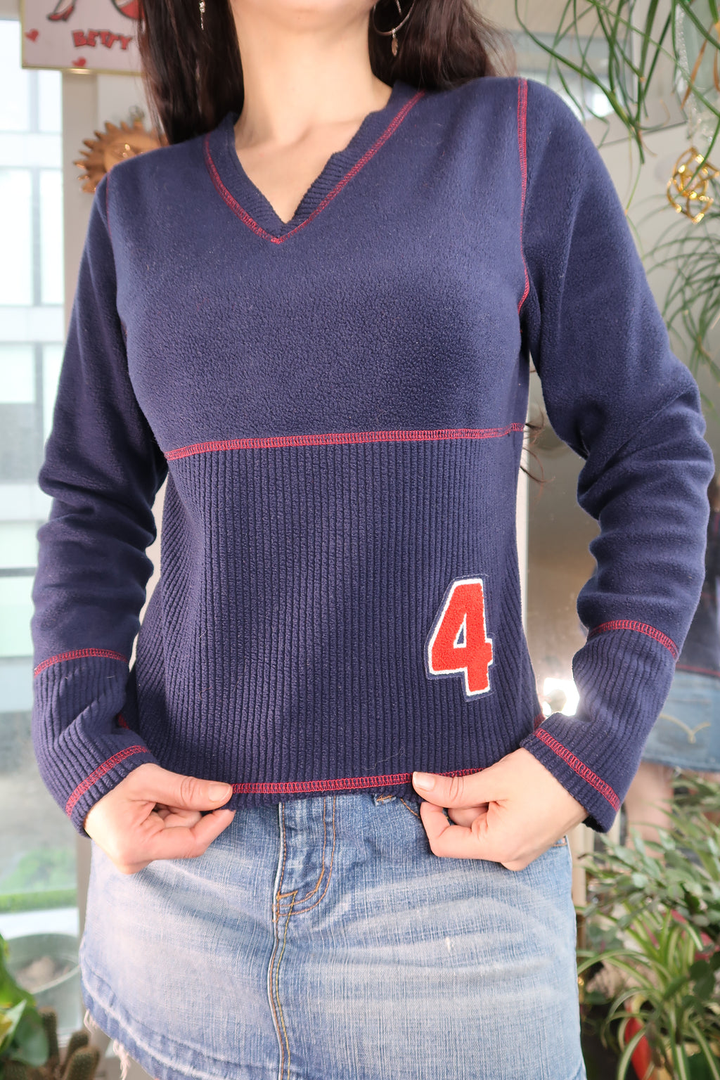 Vintage 2000s Navy Blue Fleece Pull Over