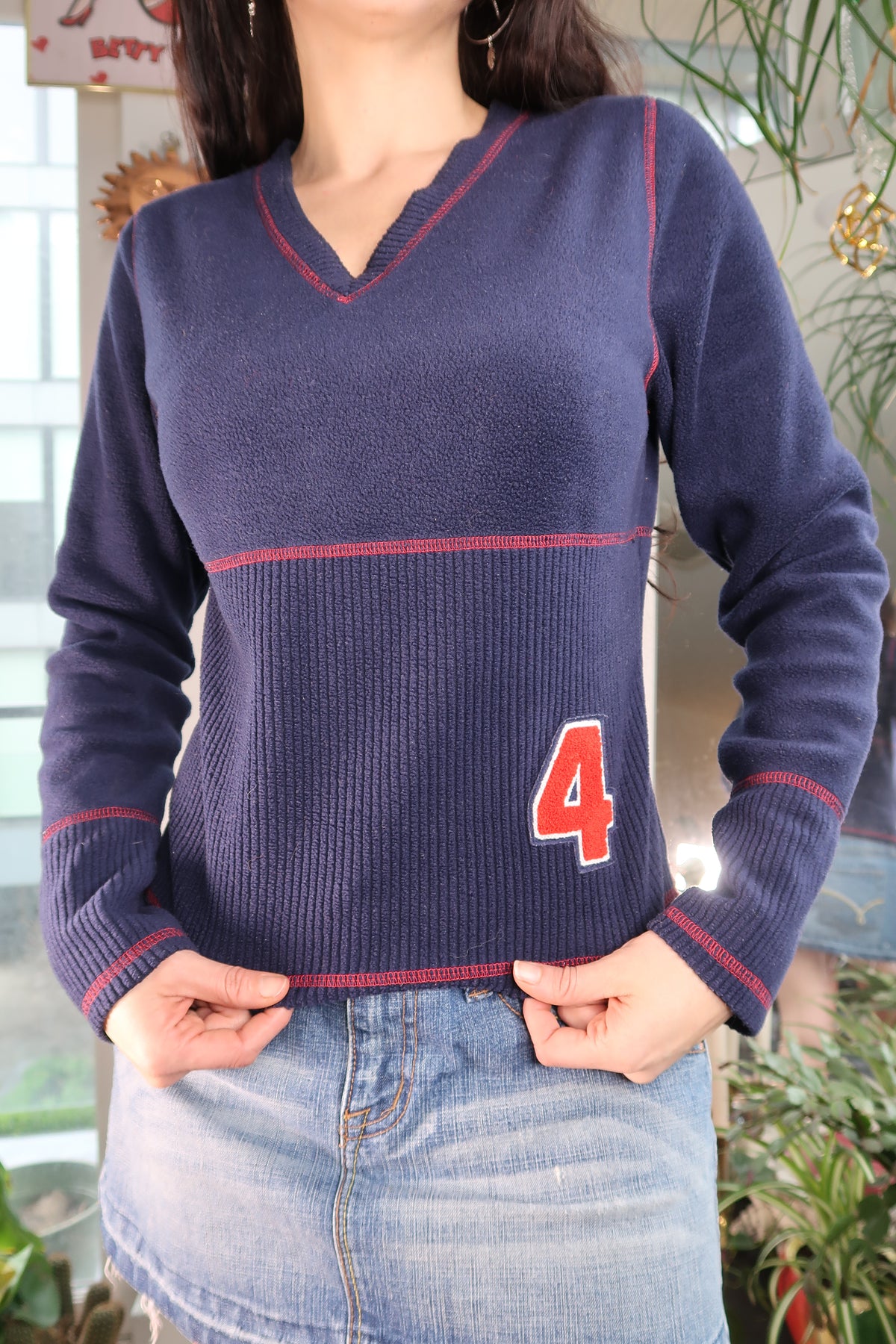 Vintage 2000s Navy Blue Fleece Pull Over