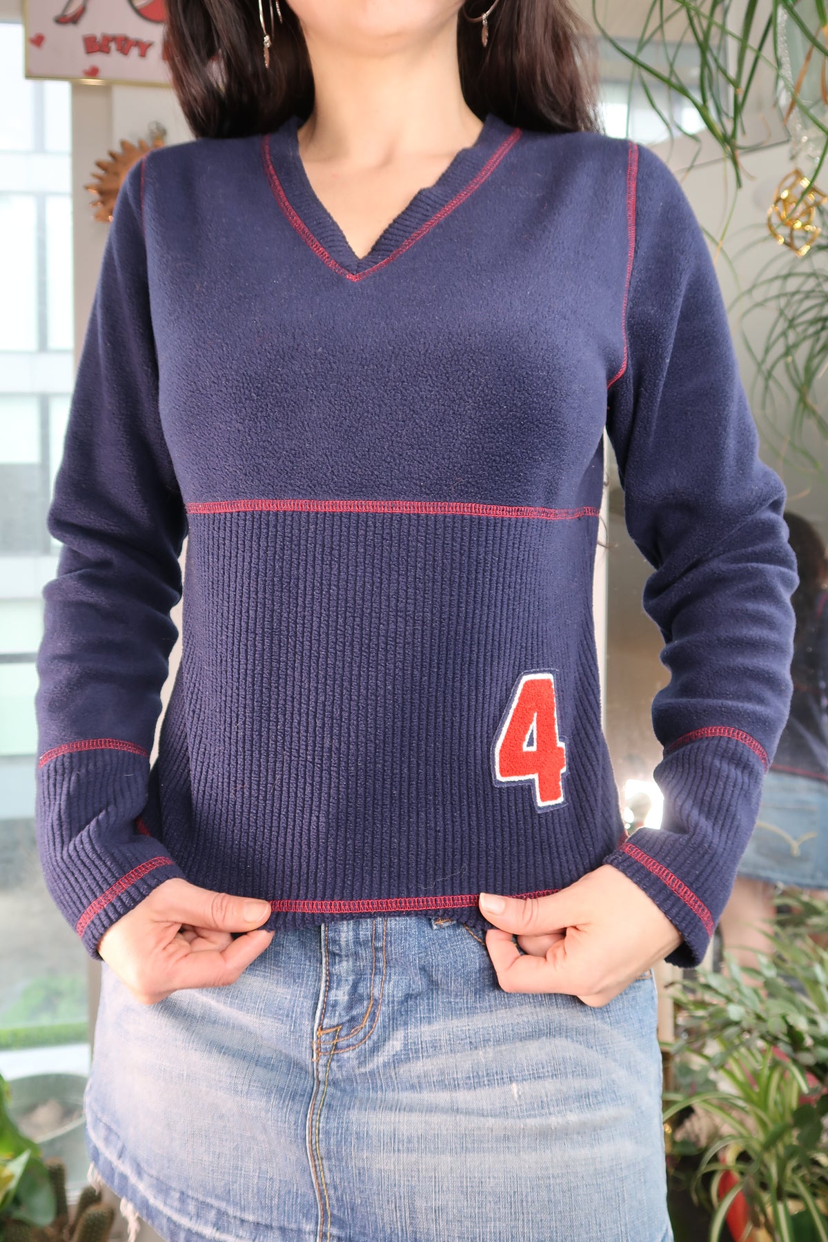 Vintage 2000s Navy Blue Fleece Pull Over
