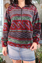 Load image into Gallery viewer, Vintage 90s Geometric Patterned Fleece Quarter Zip
