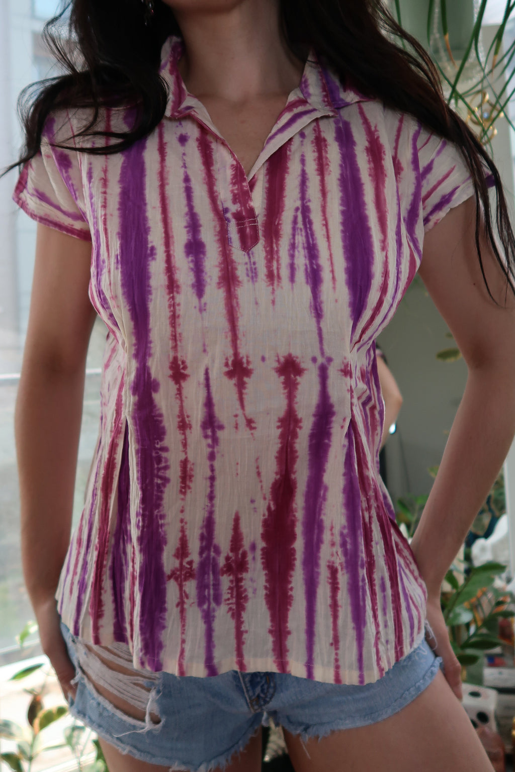 Pink Tie dye blouse