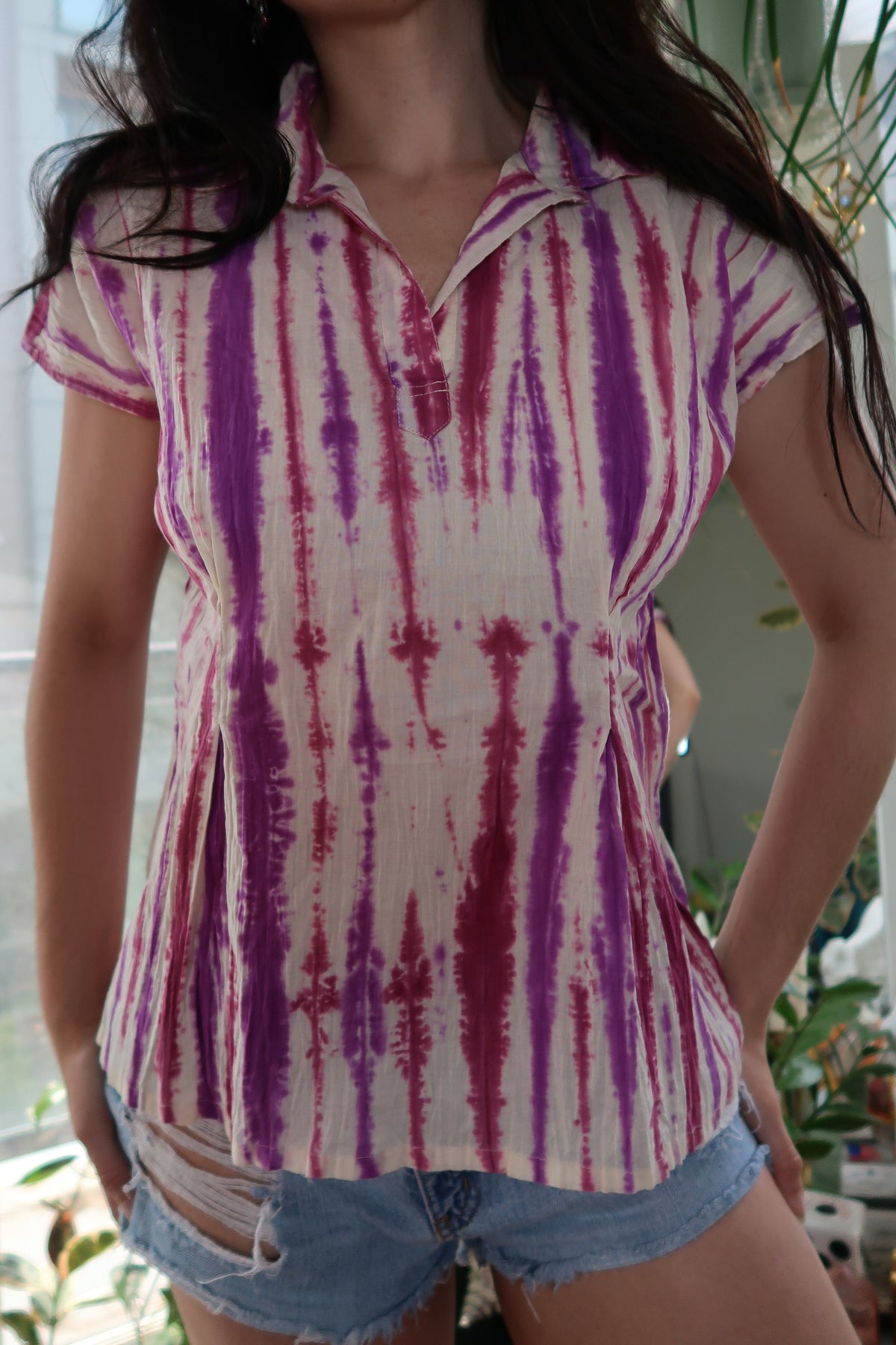 Pink Tie dye blouse