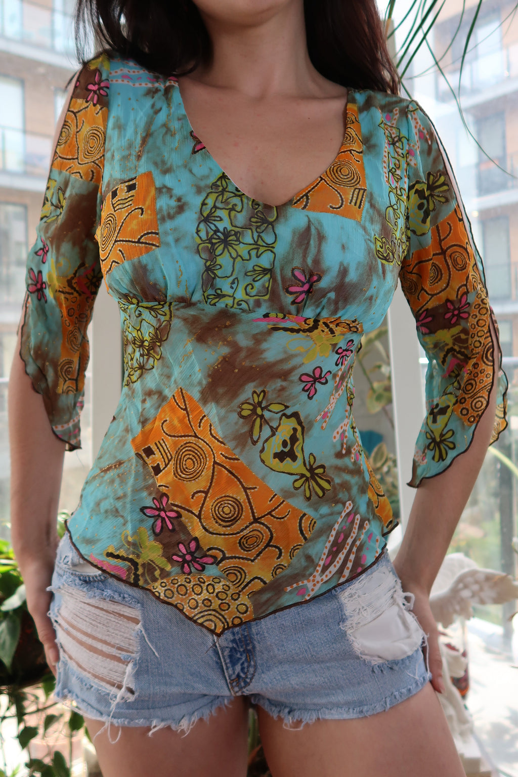 Vintage 2000s Boho Pattern Fairy Top