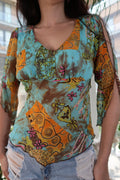 Vintage 2000s Boho Pattern Fairy Top