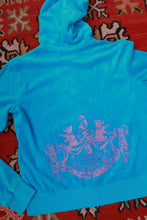 Load image into Gallery viewer, Vintage Y2K Turquoise Juicy Couture Velour Zip Up Hoodie
