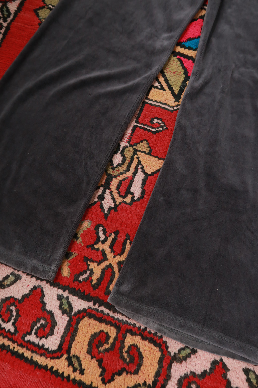 Vintage Juicy Couture brown velour wide leg lounge pants by Elektra Vintage, showing relaxed fit and soft fabric.