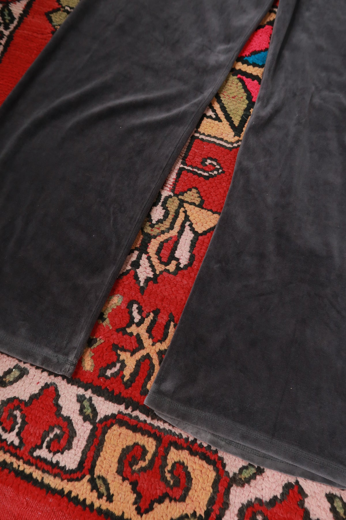 Vintage Juicy Couture brown velour wide leg lounge pants by Elektra Vintage, showing relaxed fit and soft fabric.