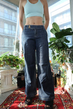 Load image into Gallery viewer, Vintage 90s Nine West Dark-Wash Wide-Leg Jeans with Double Button Waist
