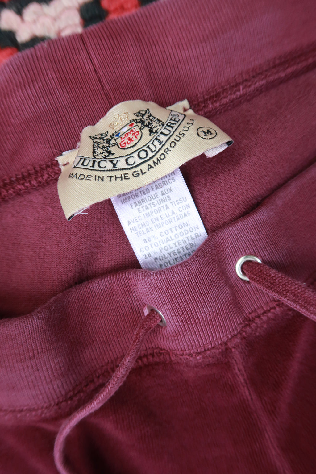 Vintage Y2K Burgundy Juicy Couture Velour Lounge Pants