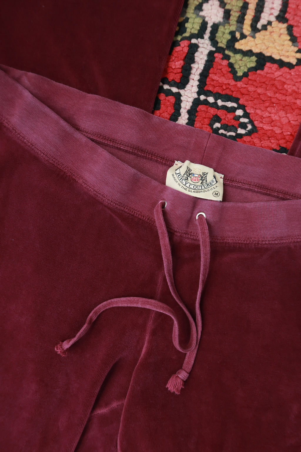 Vintage Y2K Burgundy Juicy Couture Velour Lounge Pants