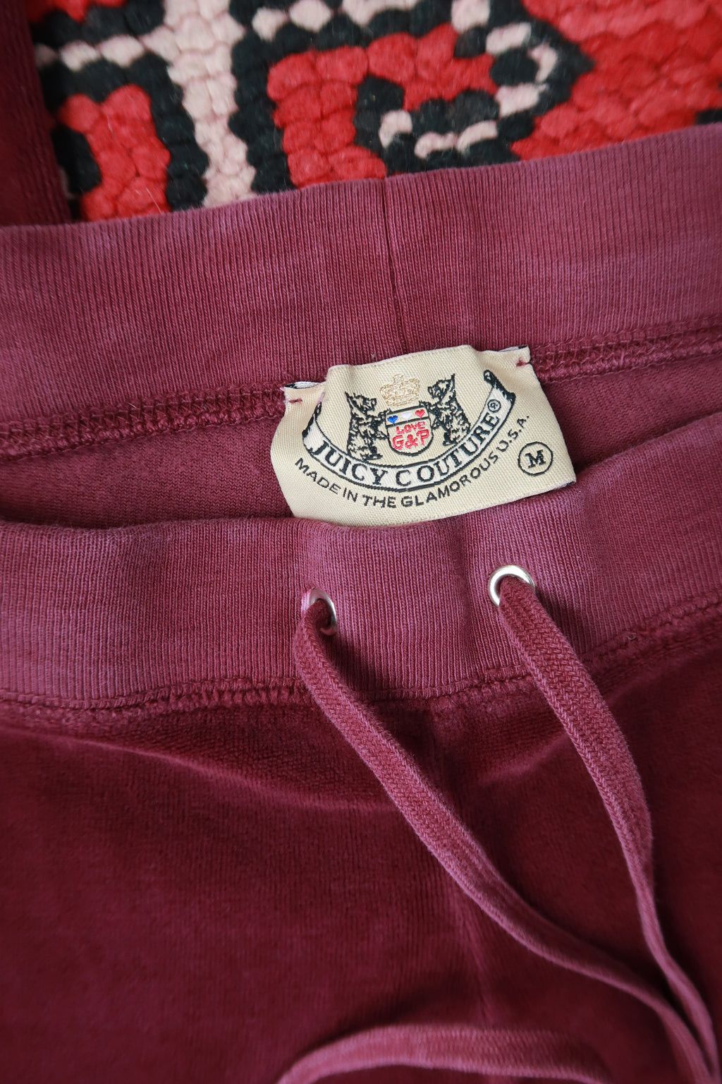 Vintage Y2K Burgundy Juicy Couture Velour Lounge Pants