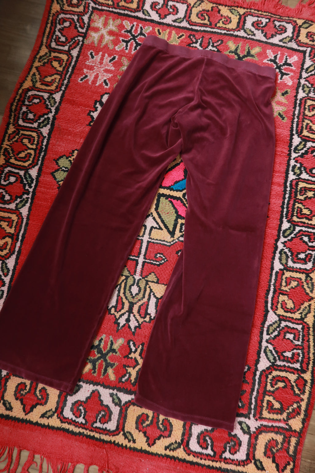 Vintage Y2K Burgundy Juicy Couture Velour Lounge Pants