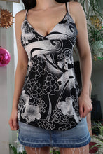 Load image into Gallery viewer, Vintage Y2K Monochromatic Floral Top - Japanese Inspired Floral Blouse
