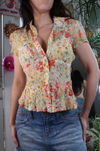 Load image into Gallery viewer, Silk Delicate Floral Short Sleeve Blouse
